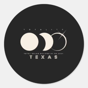 Solar Eclipse 2024 Texas Total Eclipse Astronomie  Runder Aufkleber