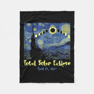Solar Eclipse 2024 Totalität April 8 Männer Frauen Fleecedecke