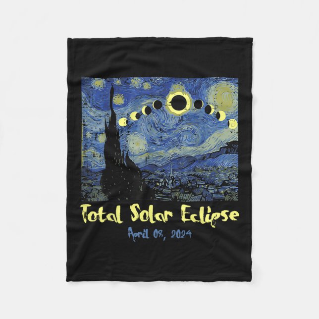 Solar Eclipse 2024 Totalität April 8 Männer Frauen Fleecedecke (Vorderseite)
