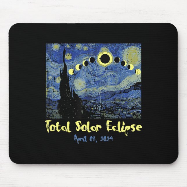 Solar Eclipse 2024 Totalität April 8 Männer Frauen Mousepad (Vorne)