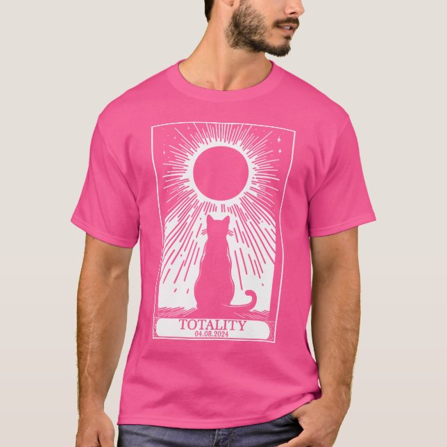 Solar Eclipse 2024 Totality Tarot Card Black Cat A T-Shirt (Vorderseite)