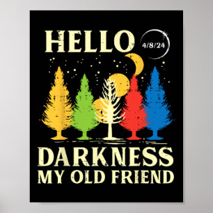 Solar Eclipse 2024 Tress Hallo Dunkelheit 04,08 Ki Poster
