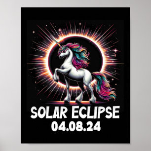 Solar Eclipse 2024 Unicorn Wearing Solar Eclipse G Poster