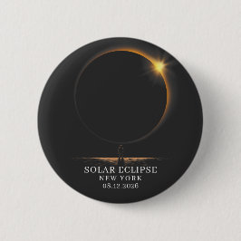 Solar Eclipse 2026 Celestial Astronomy Button