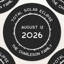 Solar-Eclipse 2026 insgesamt Personalisiert Runder Aufkleber