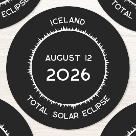 Solar Eclipse 2026 Island insgesamt Runder Aufkleber