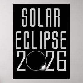 Solar Eclipse 2026 Lebensmittelgeschäft Tasche Poster