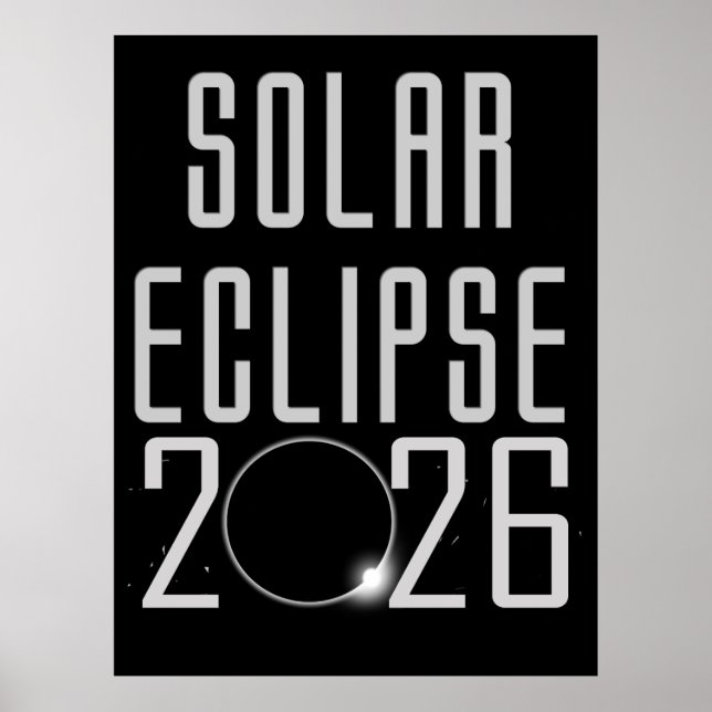 Solar Eclipse 2026 Lebensmittelgeschäft Tasche Poster (Vorne)
