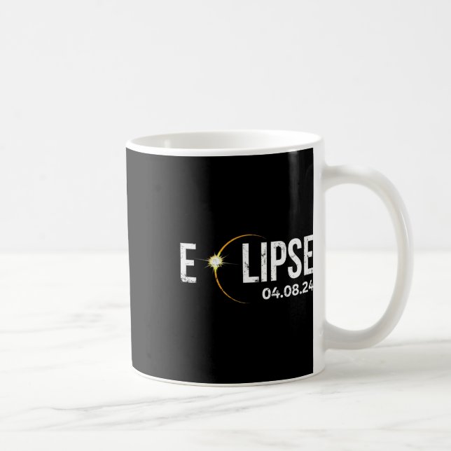 Solar Eclipse 4.08.24 2024 Erwachsene Kinder Ameri Kaffeetasse (Rechts)