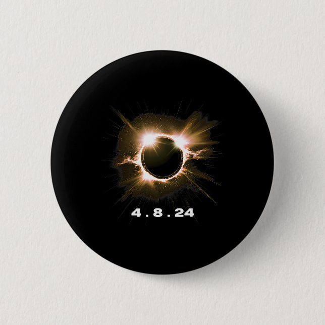 Solar Eclipse 4.8.24 Totality Event 2024 Souvenir Button (Vorderseite)