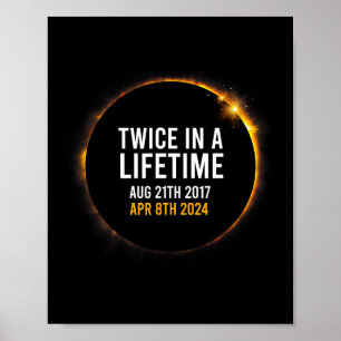 Solar Eclipse 8.04.2024 Totalität zweimal in einem Poster