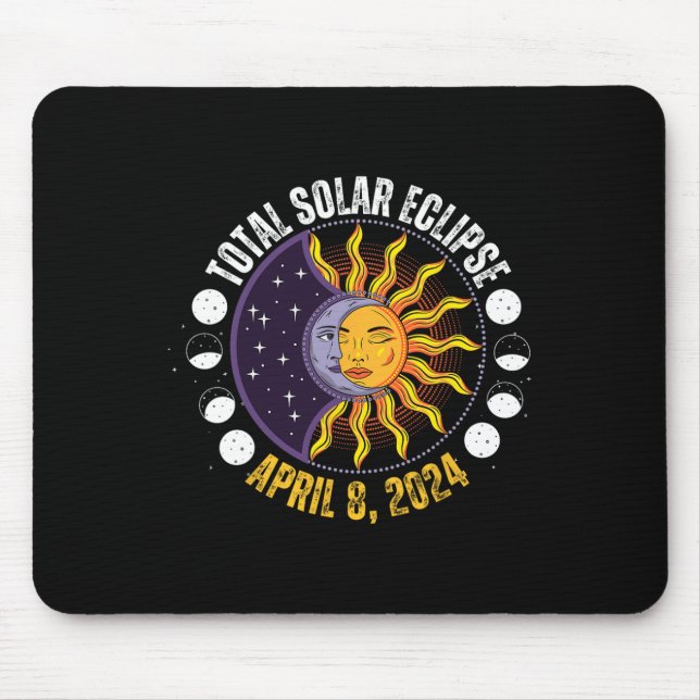 Solar-Eclipse 8-4-2024 Eclipse mit Sun Mousepad (Vorne)