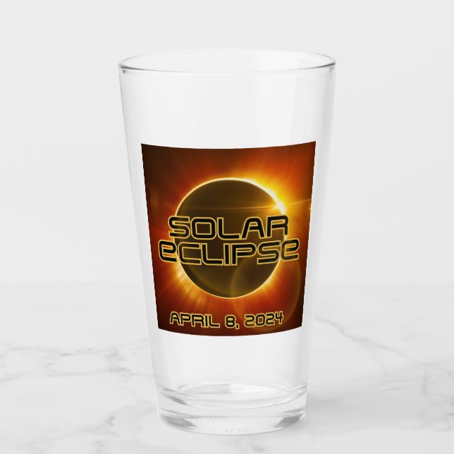 Solar Eclipse 8. April 2024 Glas (Vorderseite)