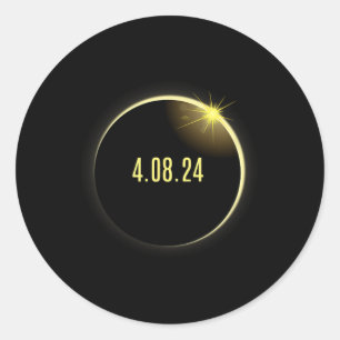 Solar Eclipse America Spring insgesamt 4,08,24 Runder Aufkleber