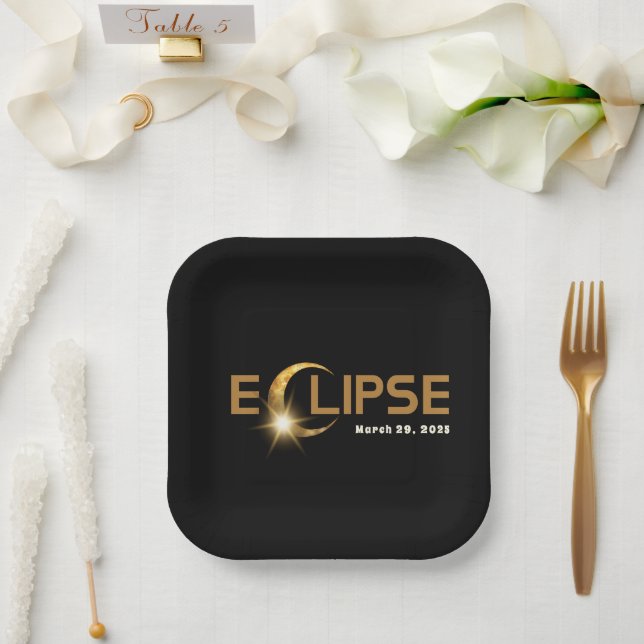 Solar Eclipse American Event 3/29/2025 Tasse Pappteller (Hochzeit)