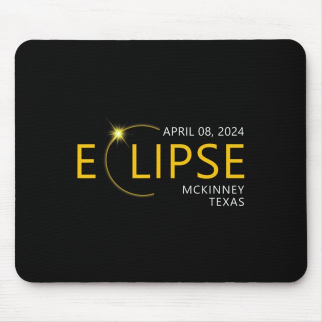 Solar Eclipse Apirl 08 2024 Mckinney Texas T Mousepad (Vorne)