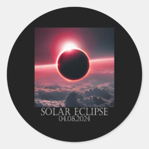 Solar Eclipse April 2024 04,08,24 Runder Aufkleber