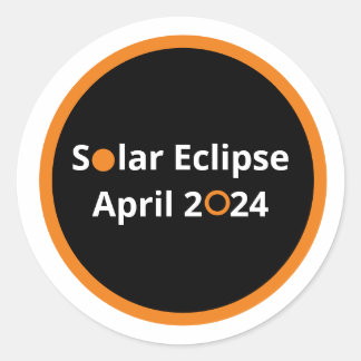 Solar Eclipse April 2024 Runder Aufkleber