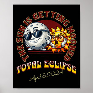 Solar Eclipse April 2024 Sun wird getaucht Poster