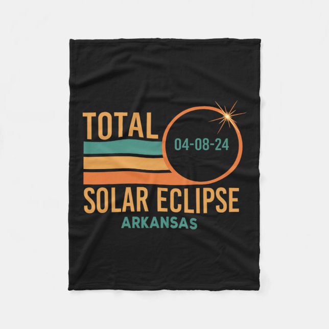 Solar Eclipse Arkansas 8. April 2024 Totalität Fleecedecke (Vorderseite)