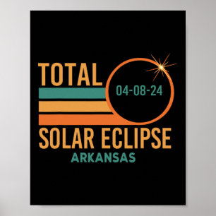 Solar Eclipse Arkansas 8. April 2024 Totalität Poster