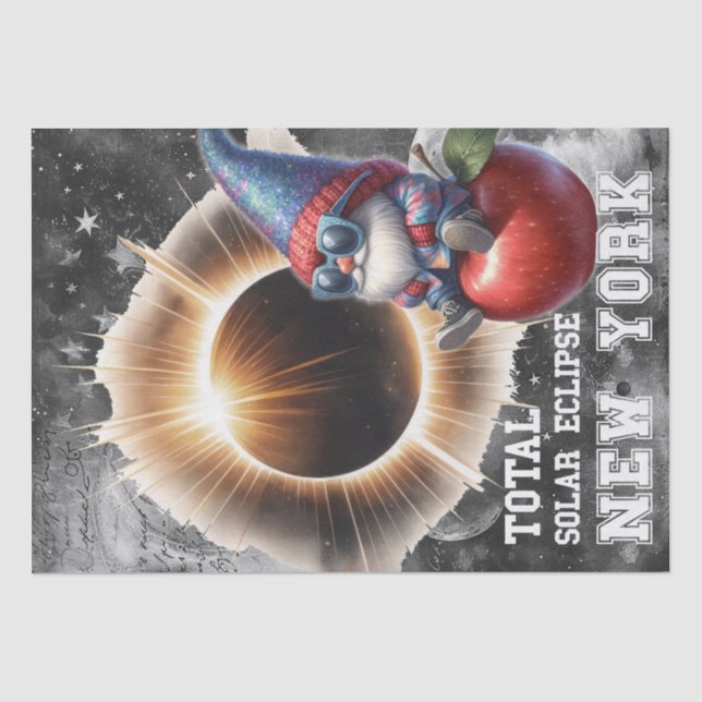 Solar Eclipse Astronomie Celestial Gnome Seidenpapier (Vorderseite)