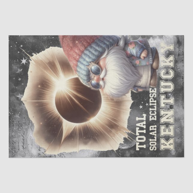 Solar Eclipse Astronomie Celestial Gnome Seidenpapier (Vorderseite)