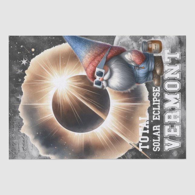 Solar Eclipse Astronomie Celestial Gnome Seidenpapier (Vorderseite)