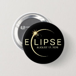 Solar Eclipse Astronomy Event 2026 Button