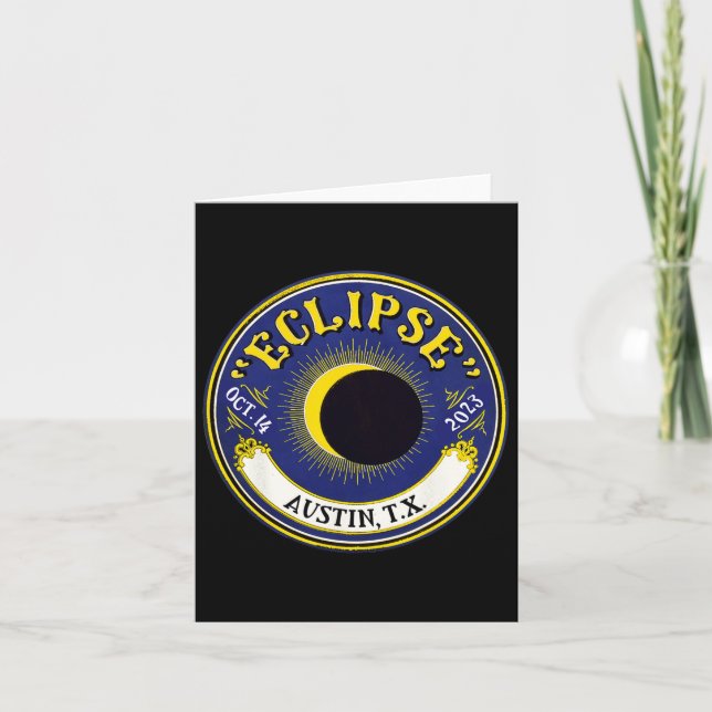 Solar Eclipse Austin Texas Familie Reisen T Karte (Vorderseite)
