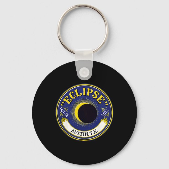 Solar Eclipse Austin Texas Familie Reisen T Schlüsselanhänger (Vorderseite)