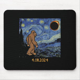 Solar Eclipse Bigfoot Starry Night Sasquatch Men W Mousepad