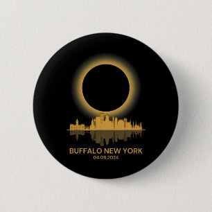 Solar Eclipse Buffalo New York Souvenir Totality Button