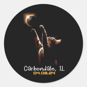 Solar Eclipse Carbondale Illinois insgesamt Runder Aufkleber