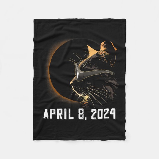 Solar Eclipse Cat Solar Eclipse Brille Cat Fleecedecke (Vorderseite)