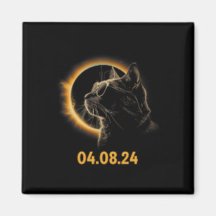 Solar Eclipse Cat Solar Eclipse Brille Cat Fun Magnet