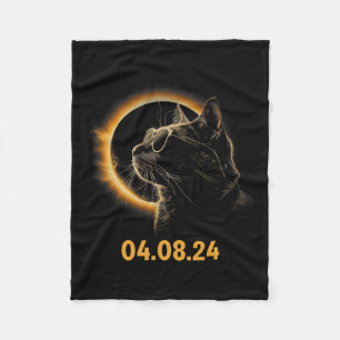 Solar Eclipse Cat Solar Eclipse Brille Cat Funny Fleecedecke