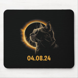 Solar Eclipse Cat Solar Eclipse Brille Cat Funny Mousepad