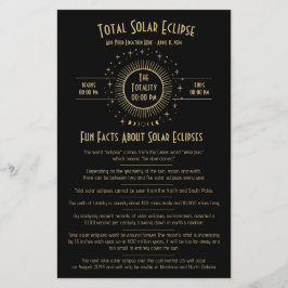 Solar Eclipse Celestial Stars Black Fun Factsheet
