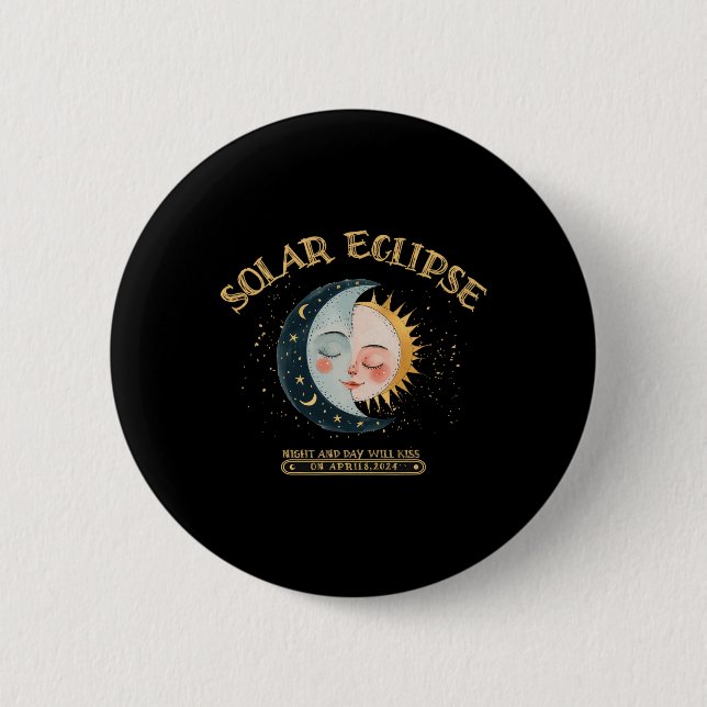 Solar-Eclipse-Design 4.08.24 Gesamtsolaröklipse 2 Button (Vorderseite)