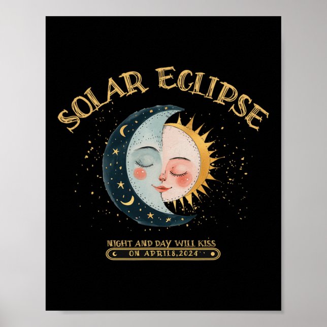 Solar-Eclipse-Design 4.08.24 Gesamtsolaröklipse 2 Poster (Vorne)