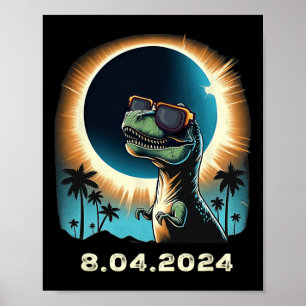 Solar-Eclipse-Dino mit Solar-Eclipse Poster