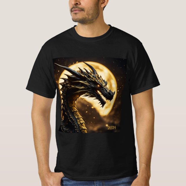 Solar Eclipse Dragon 2024 oder Name Männer hinzufü T-Shirt (Vorderseite)