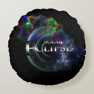 Solar Eclipse Fraktal Art Spacescape Rundes Kissen