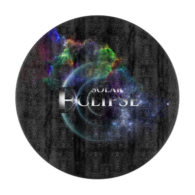 Solar Eclipse Fraktal Art Spacescape Schneidebrett (Vorderseite)