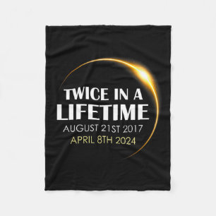 Solar Eclipse Fun zweimal im Leben 2024 Solar ecl Fleecedecke