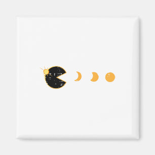 Solar Eclipse Gamer Eating Sun Retro Video Game Me Magnet