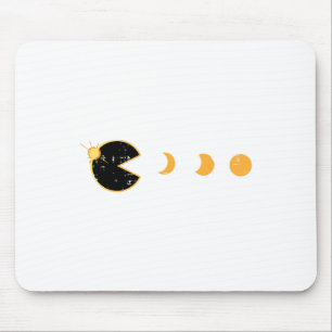 Solar Eclipse Gamer Eating Sun Retro Video Game Me Mousepad
