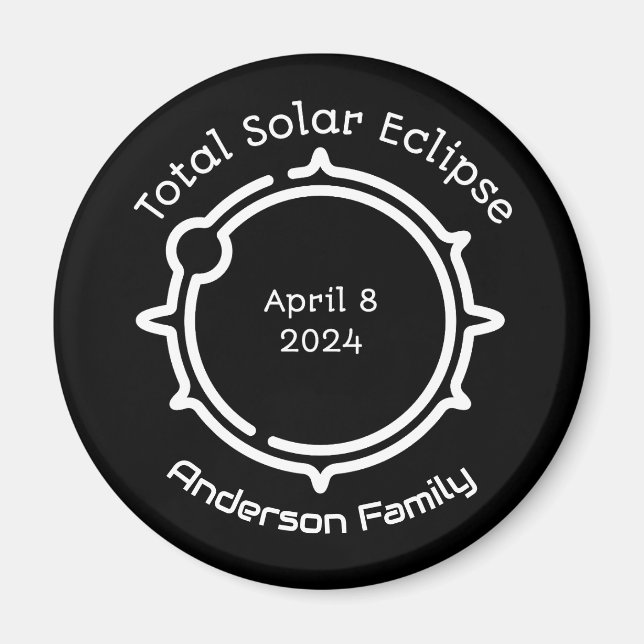 Solar Eclipse Geschenk 2024 Modernes Minimal Schwa Magnet (Vorne)