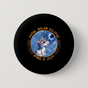 Solar Eclipse Girls Boys Unicorn Solar Eclipse 202 Button